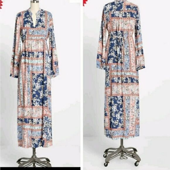 ModCloth Bohemian Dream Maxi Dress Blue Mixed Medium - Picture 6 of 16
